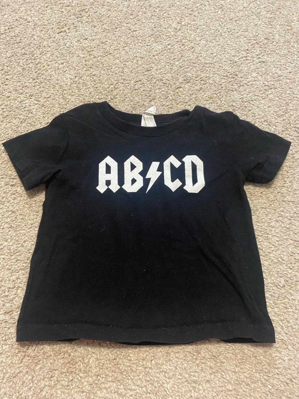 Rabbit Skins Black Short-Sleeve Tee with White 'AB⚡CD' Graphic